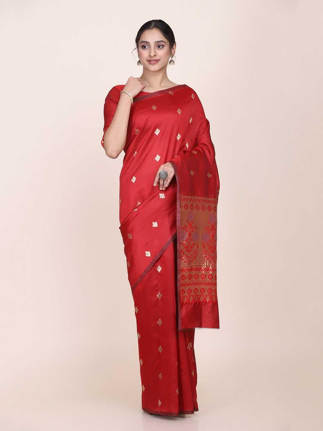 hritika woven design zari silk blend saree