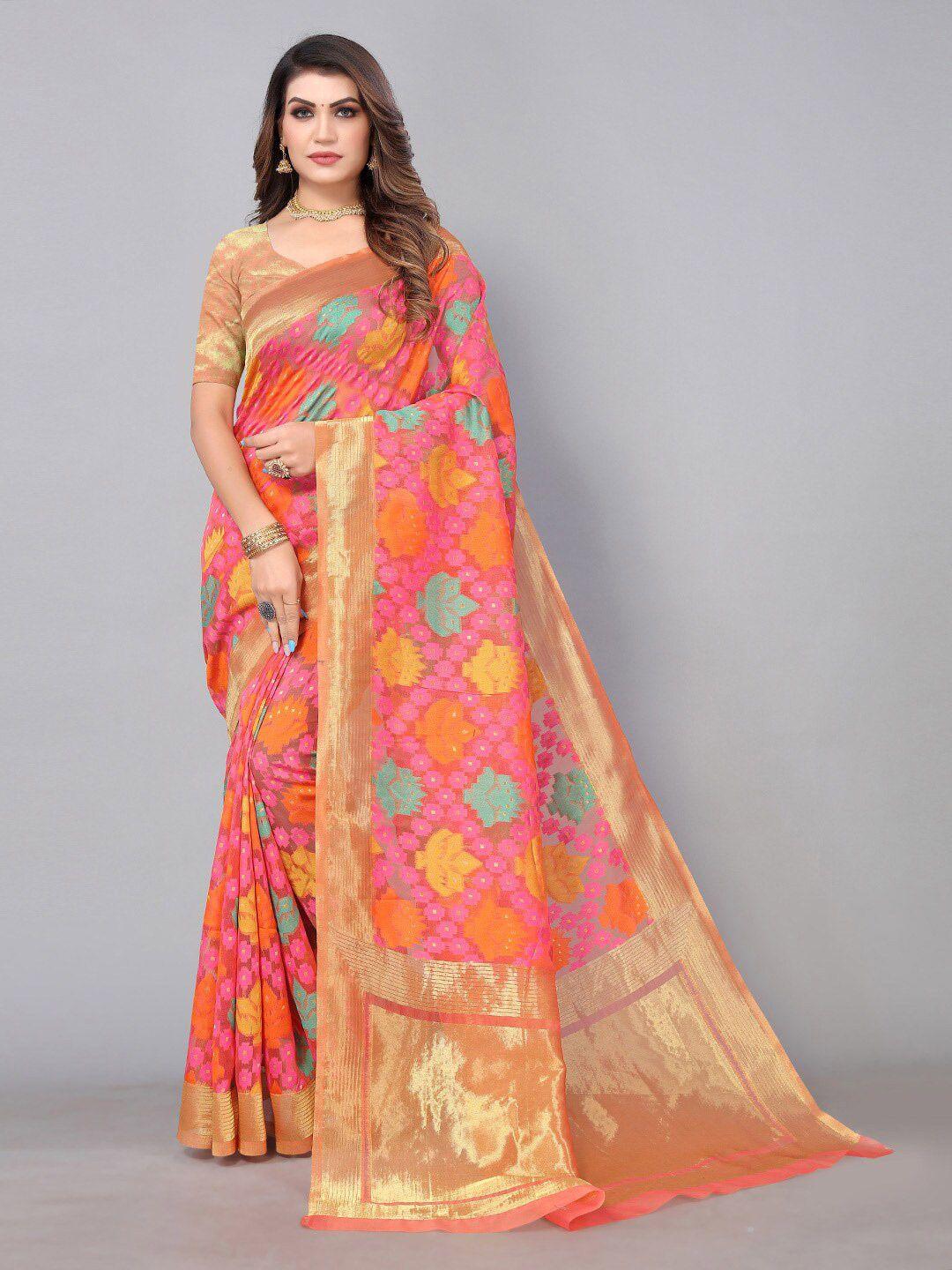 hritika woven design zari silk cotton saree