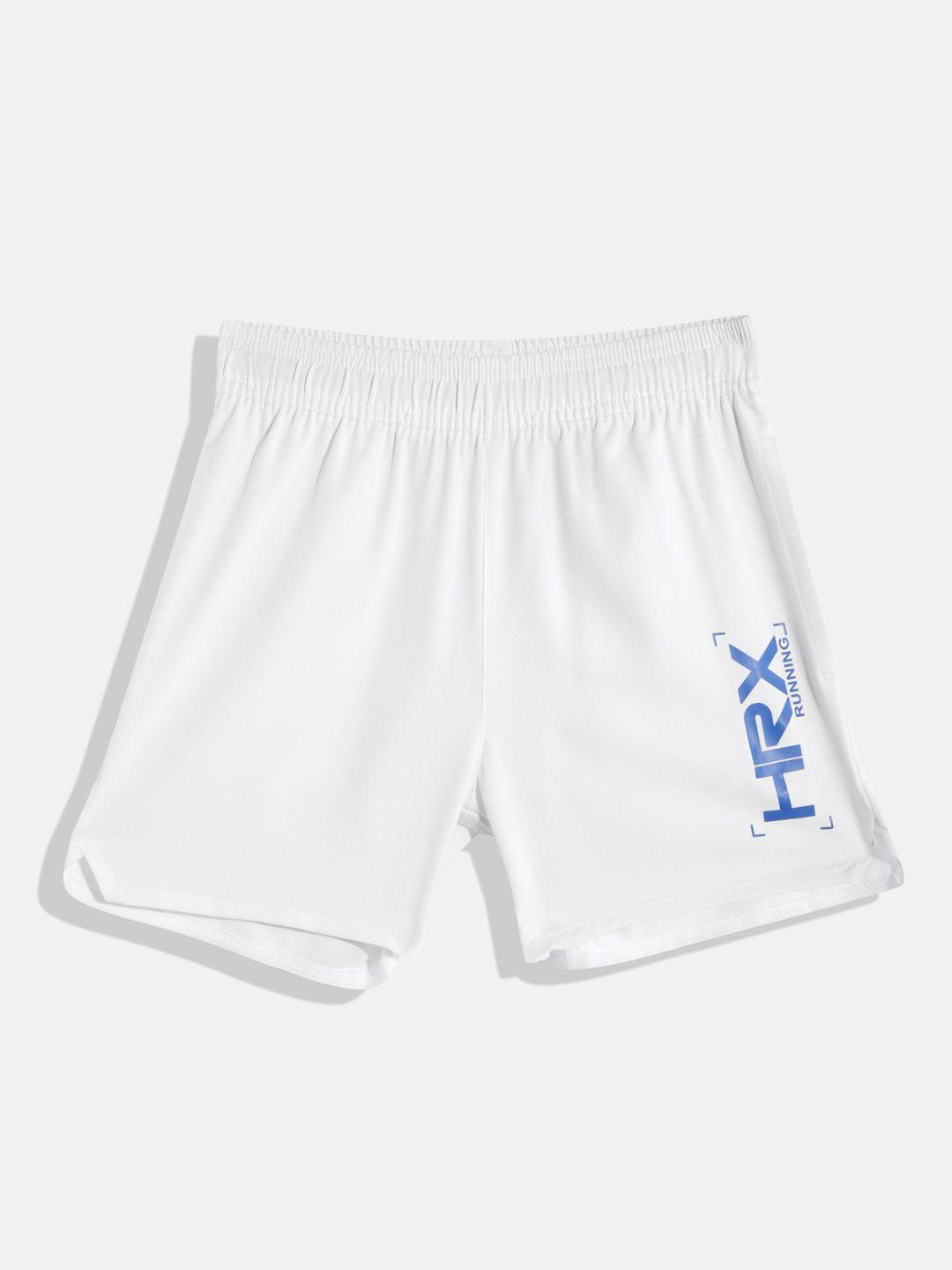 hrx by hrithik roshan boys typography printed rapid-dry sports shorts