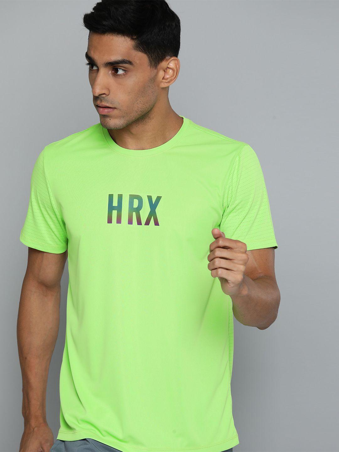 hrx by hrithik roshan brand logo printed rapid-dry sports t-shirt