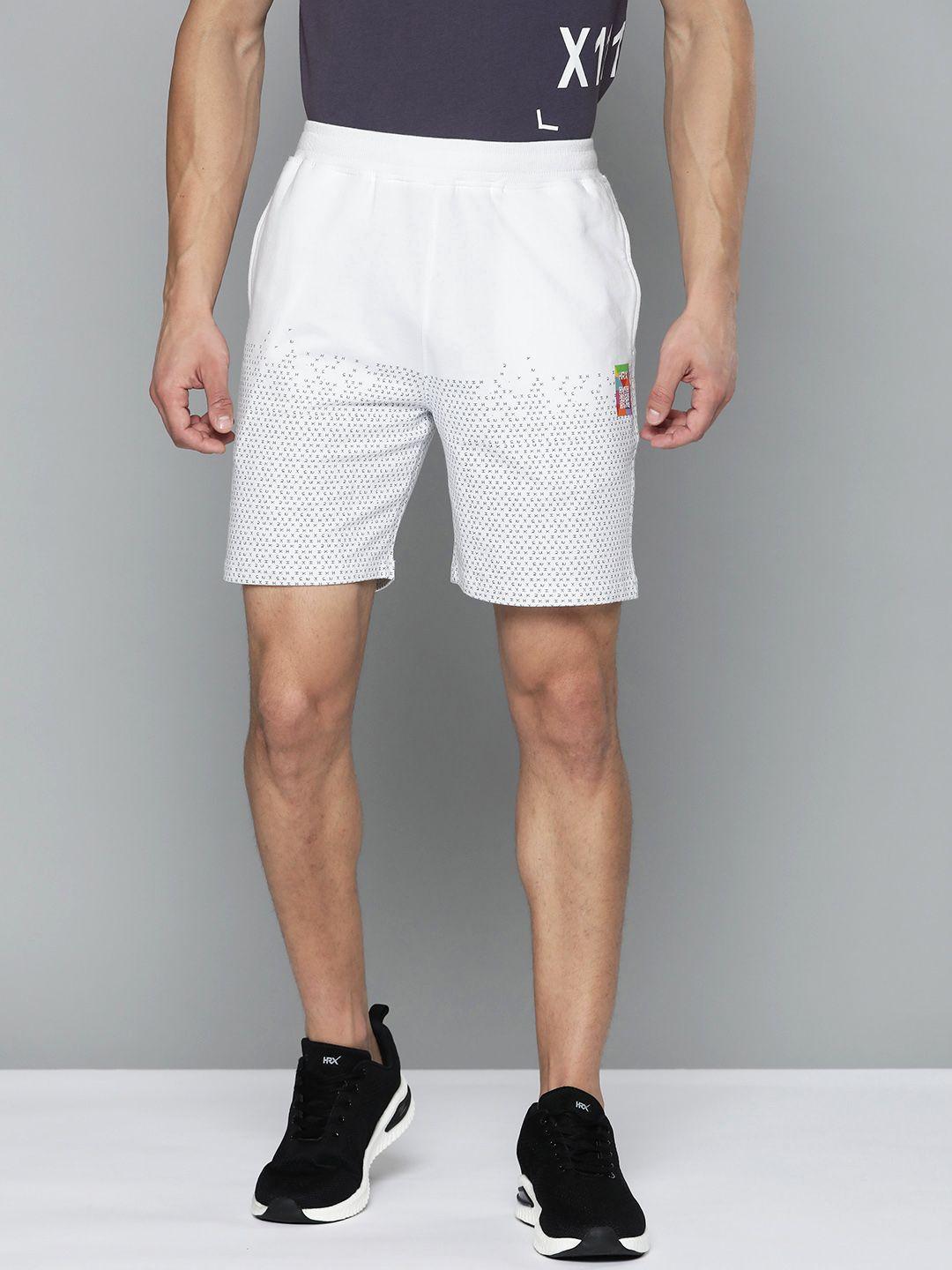 hrx by hrithik roshan lifestyle men optic white bio-wash typography shorts