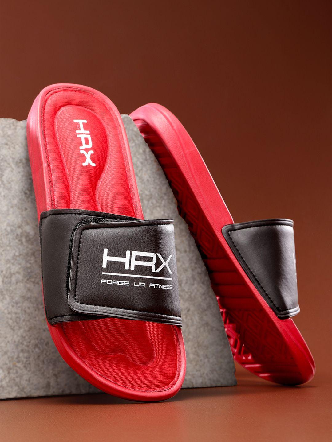 hrx by hrithik roshan men black & red hrx memory foam flip flop