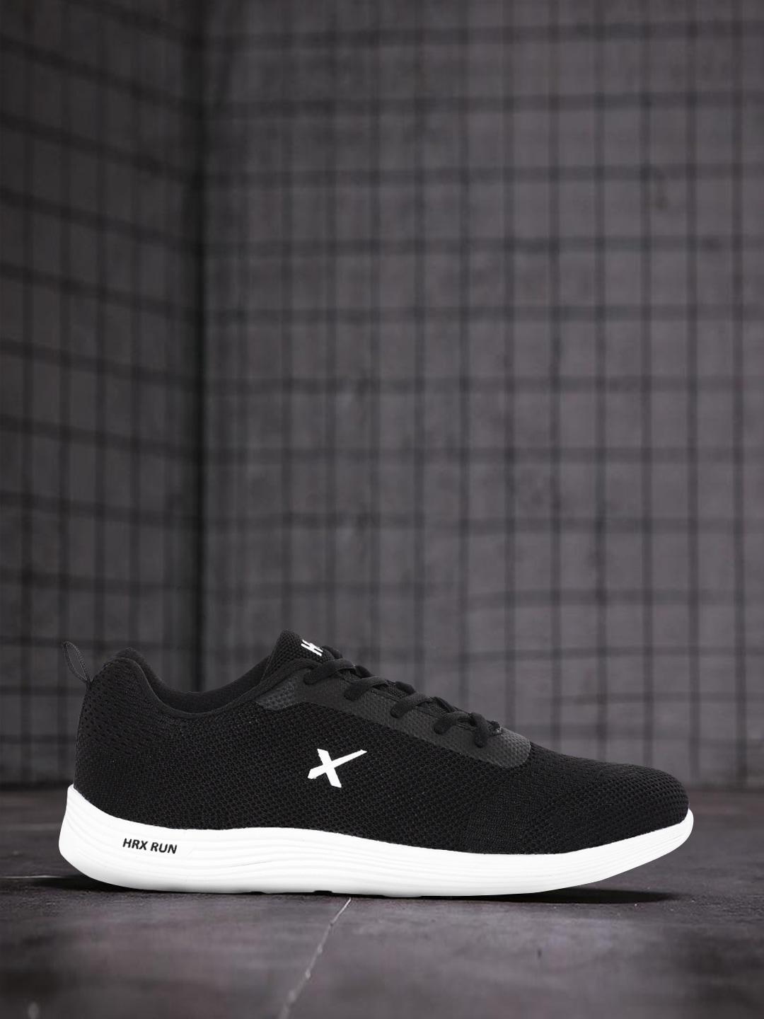 hrx by hrithik roshan men black woven design front runner shoes