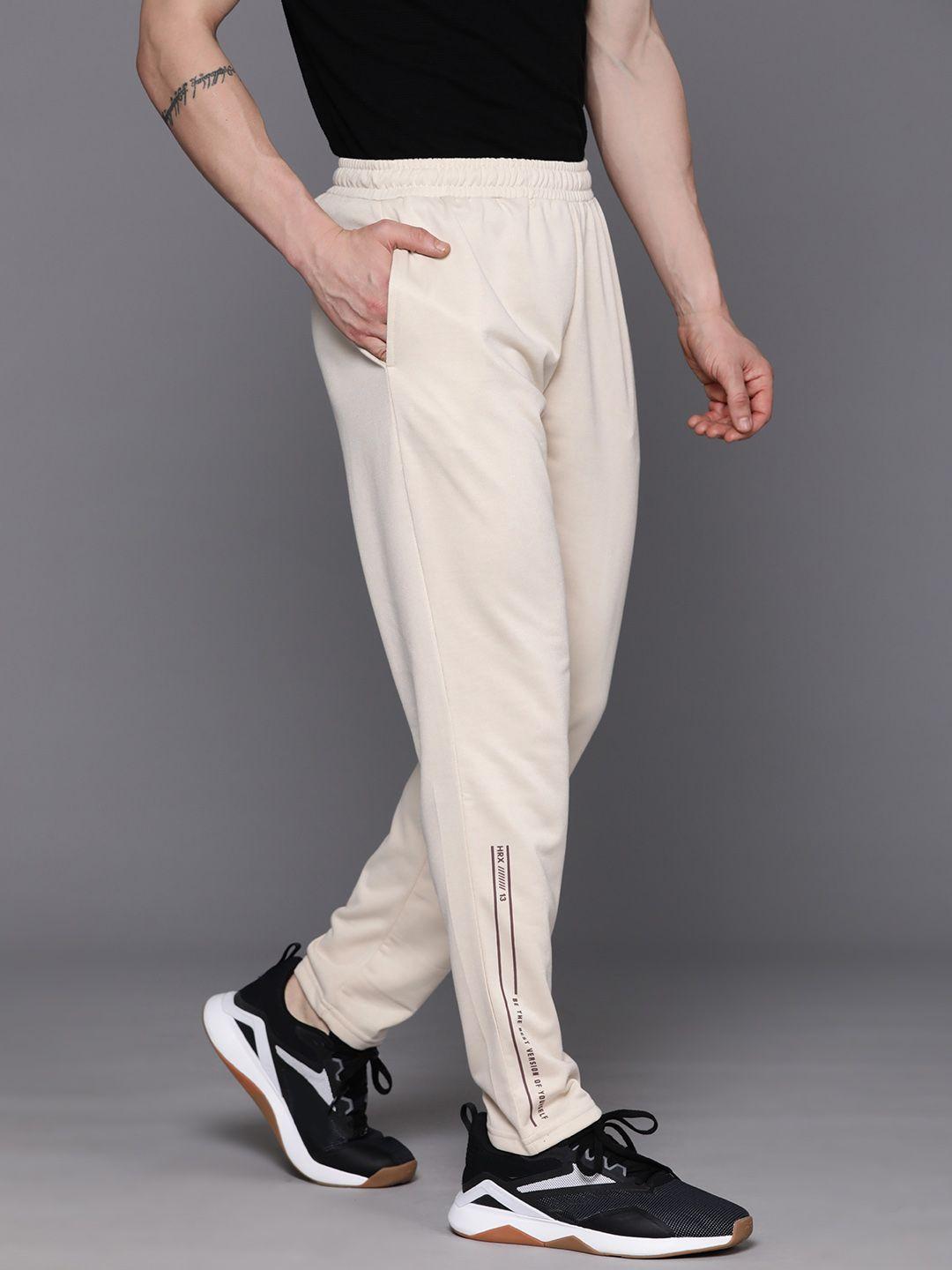 hrx by hrithik roshan men lifestyle track pants with placement typography