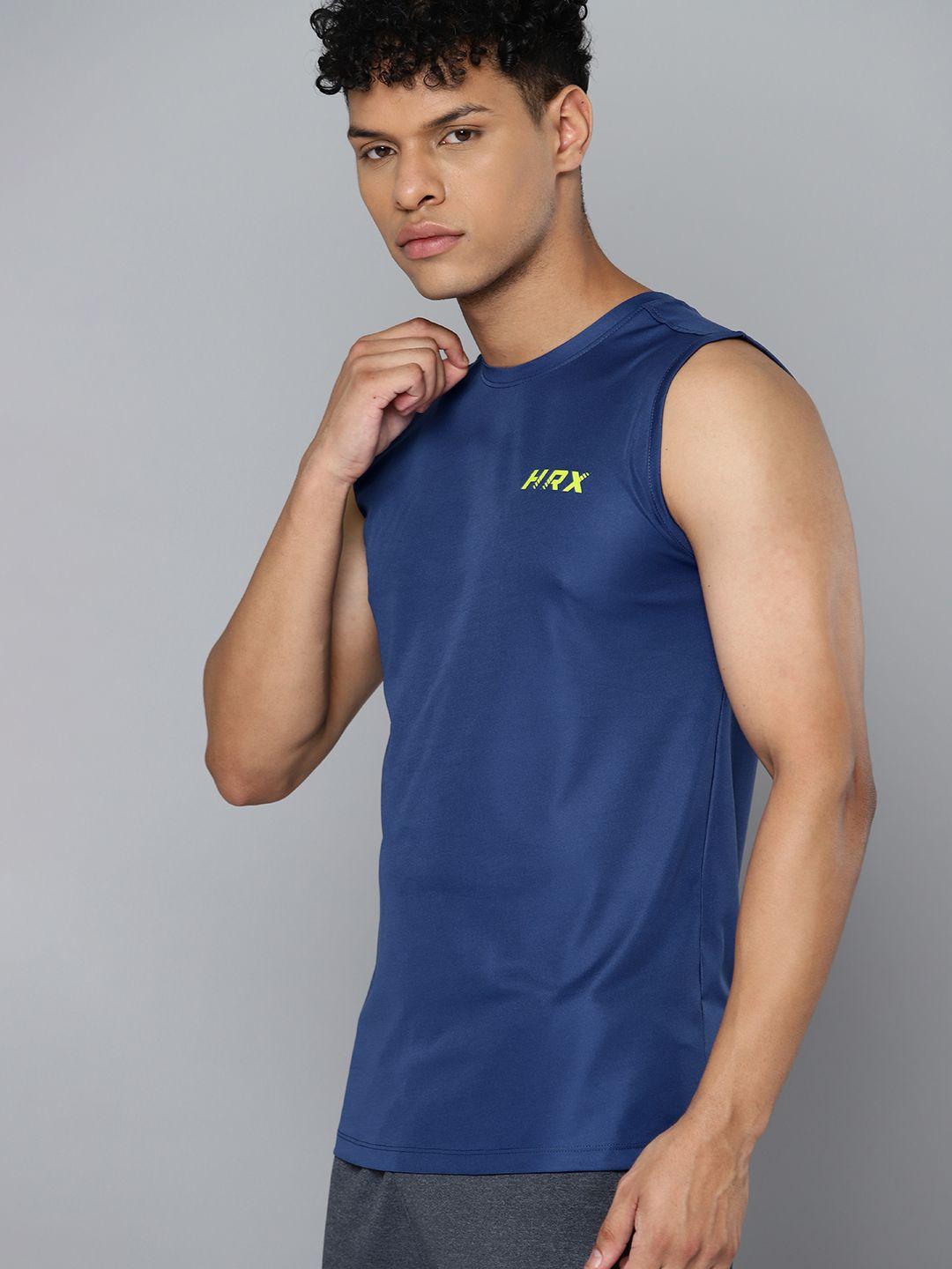 hrx by hrithik roshan men rapid-dry running t-shirt with reflective detail
