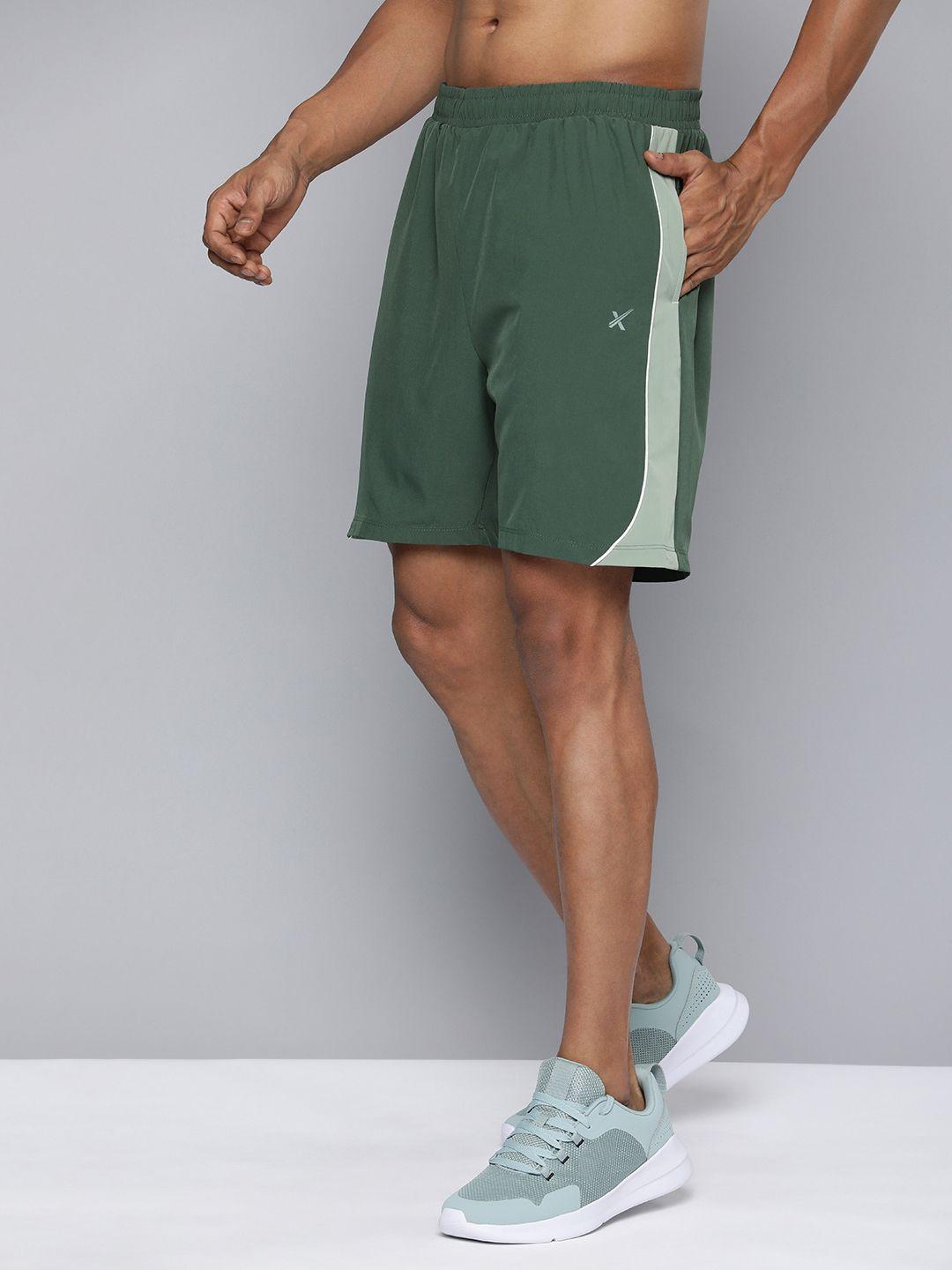 hrx by hrithik roshan men solid rapid-dry sports shorts with side stripes