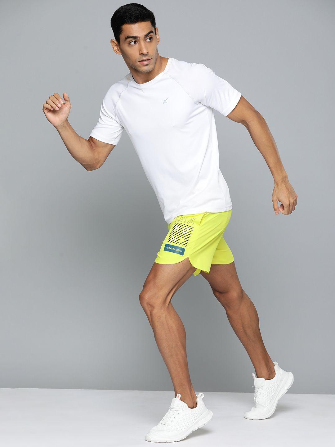 hrx by hrithik roshan men typography printed rapid-dry running sports shorts