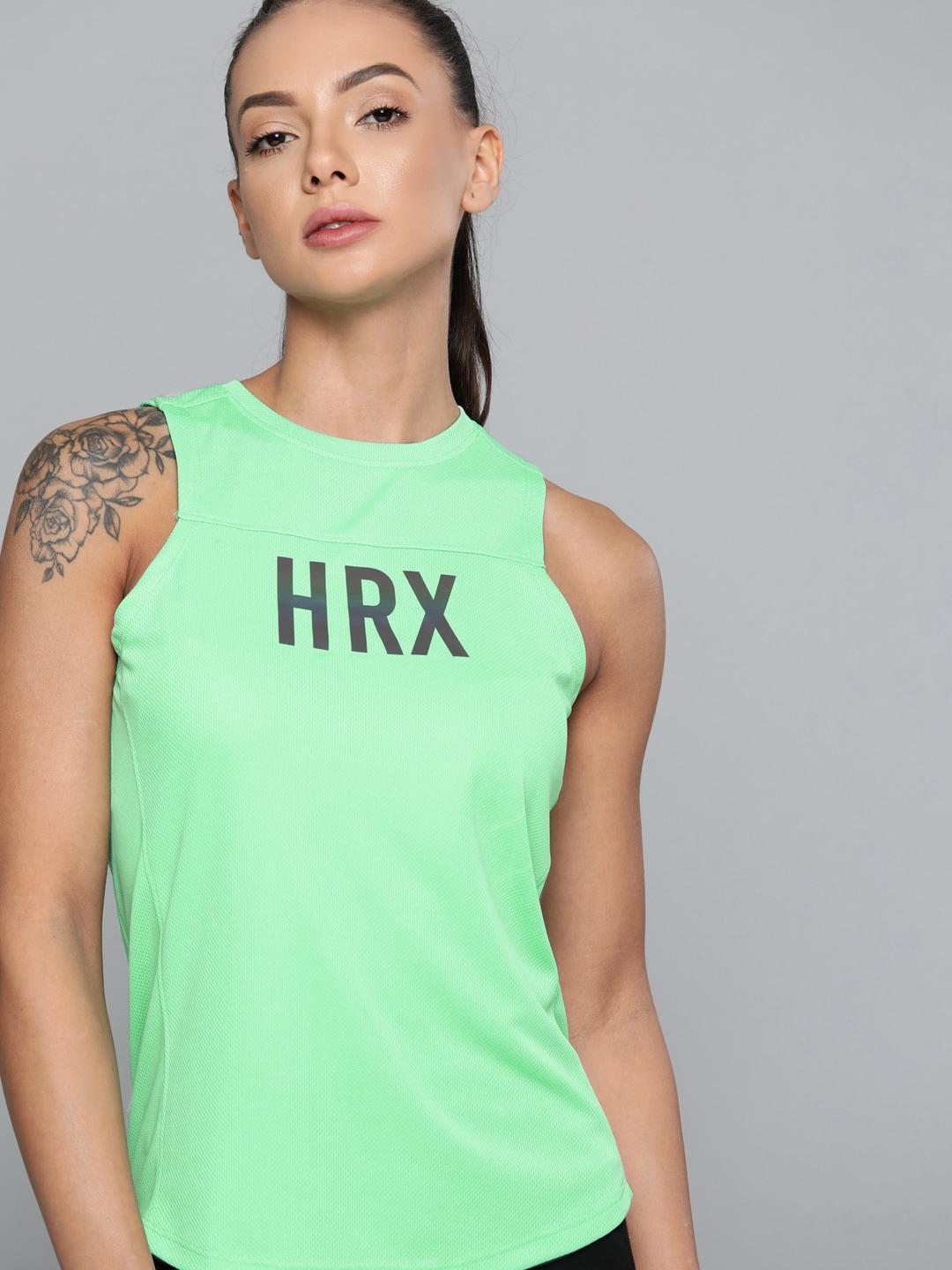 hrx by hrithik roshan running women apple mint rapid-dry brand carrier tshirts