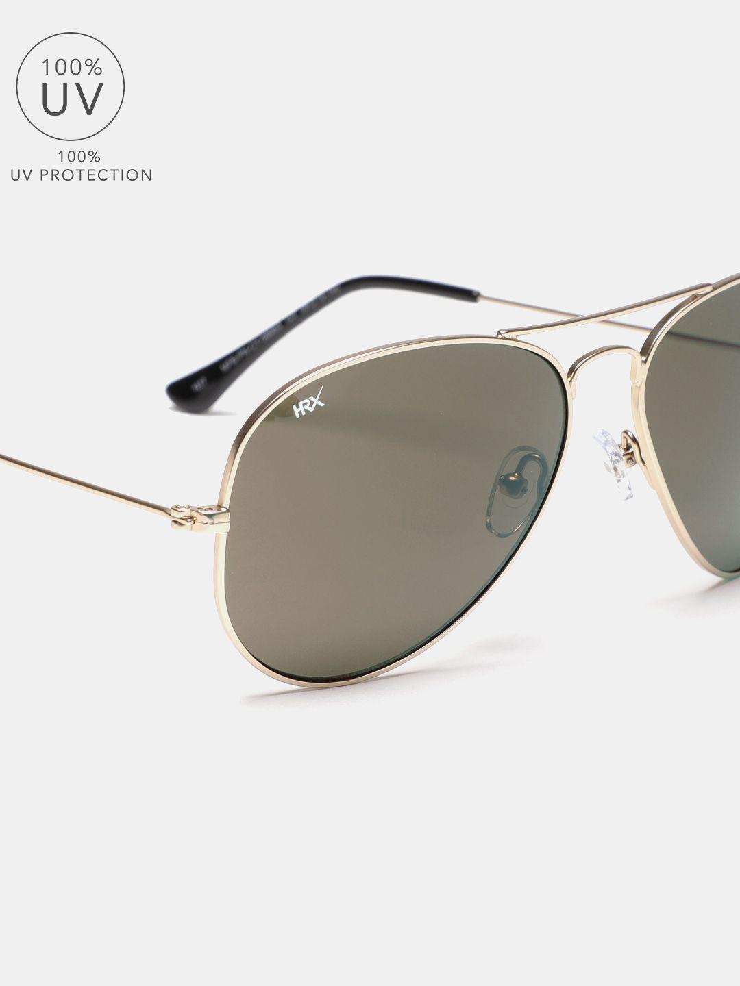 hrx by hrithik roshan unisex aviator sunglasses mfb-pn-cy-58953-lt.gold/black