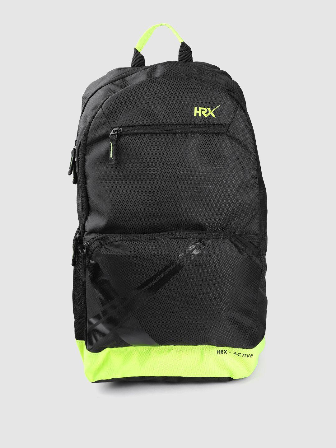 hrx by hrithik roshan unisex black brand logo lifestyle backpack