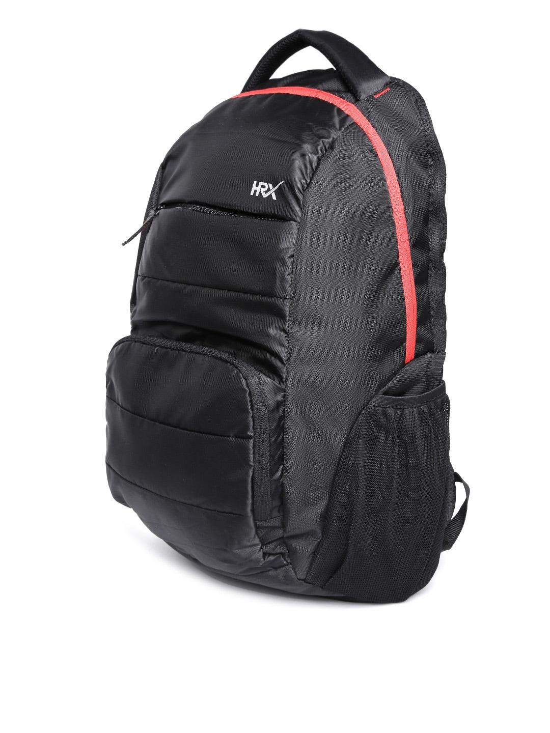 hrx by hrithik roshan unisex black solid multiutility laptop backpack