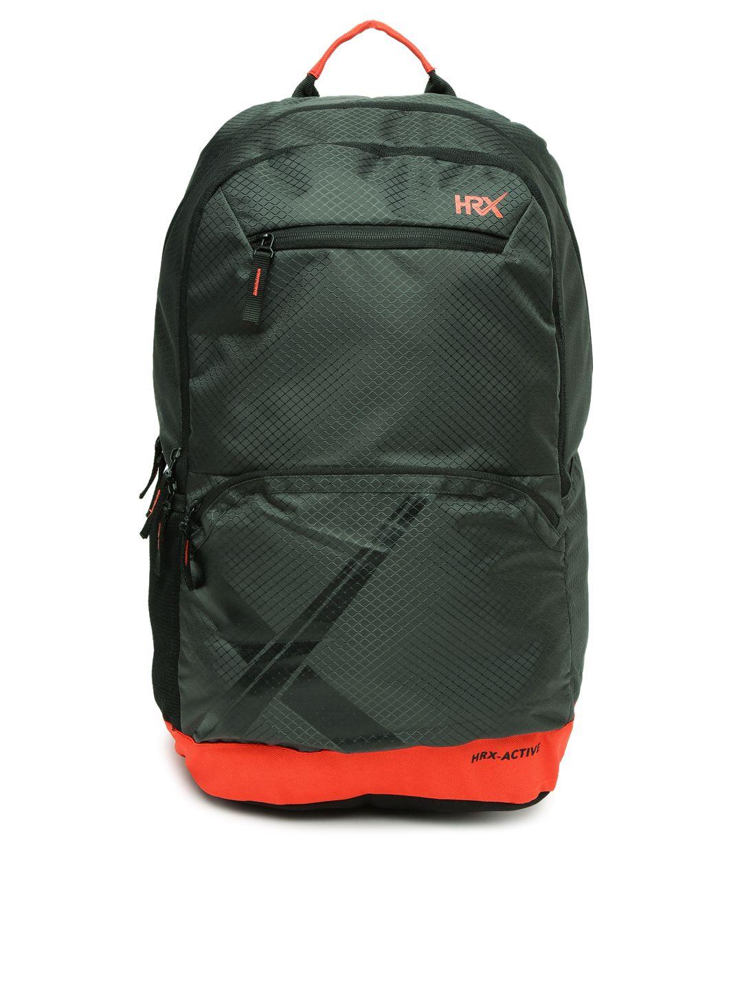hrx by hrithik roshan unisex grey brand logo lifestyle backpack