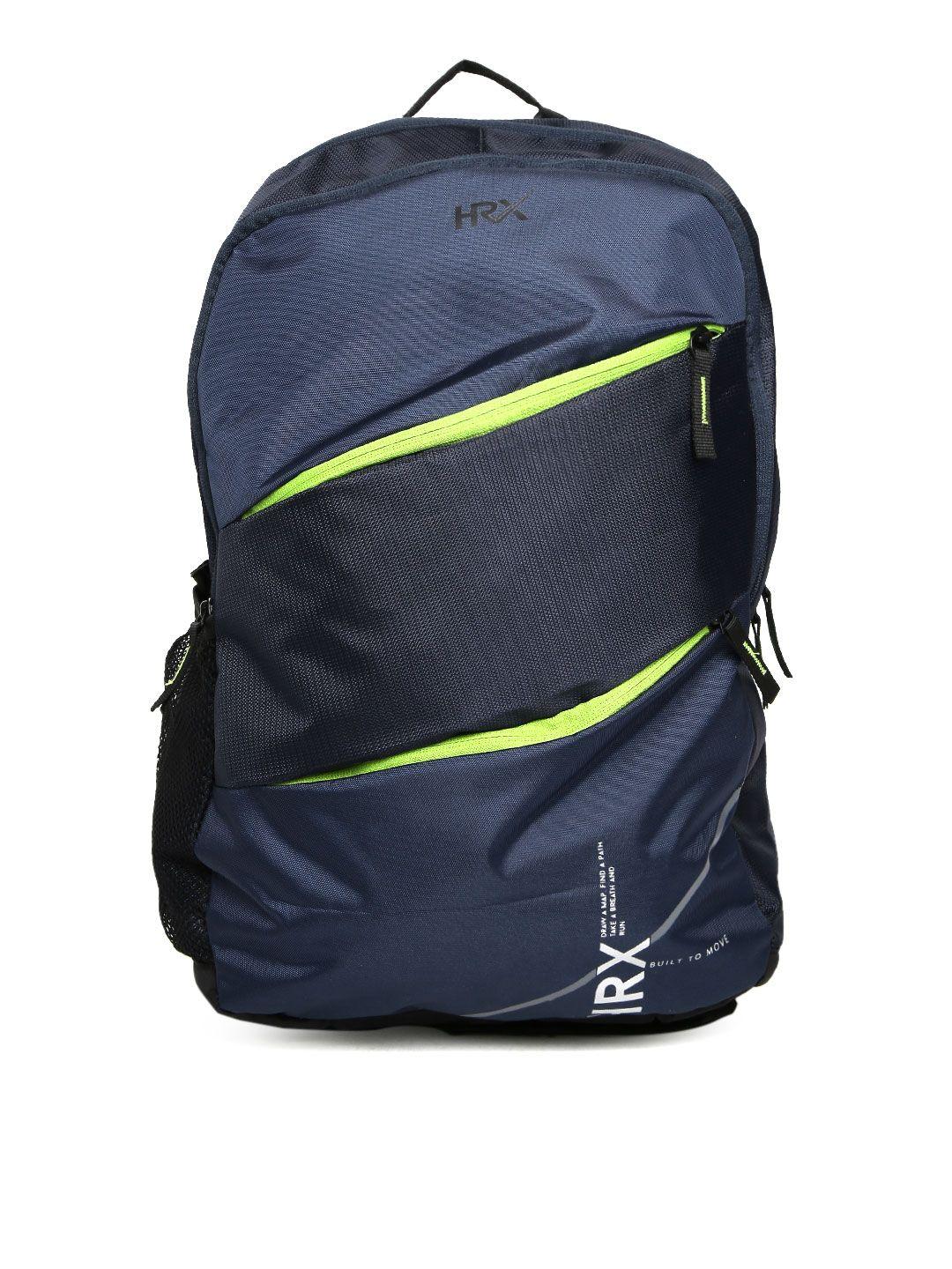 hrx by hrithik roshan unisex navy blue solid multiutility laptop backpack