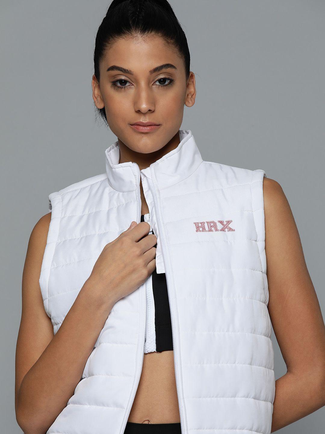hrx by hrithik roshan women white solid rapid dry technology padded jacket