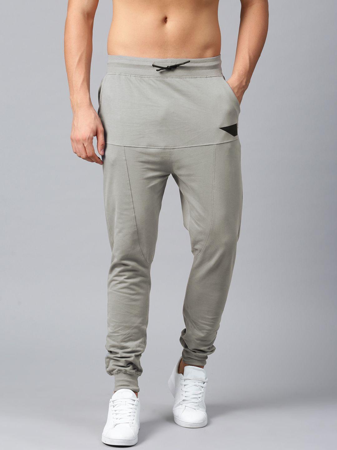 hrx active by hrithik roshan grey solid joggers