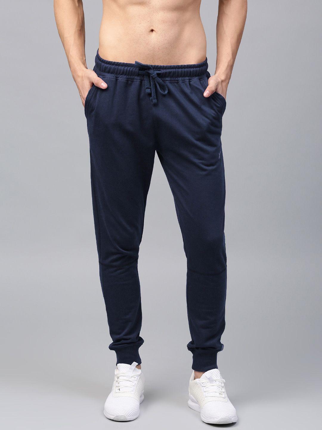 hrx active by hrithik roshan navy blue solid joggers