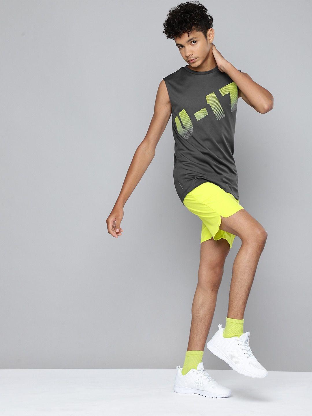 hrx by hrithik roshan active boys iron rapid-dry brand carrier tshirts