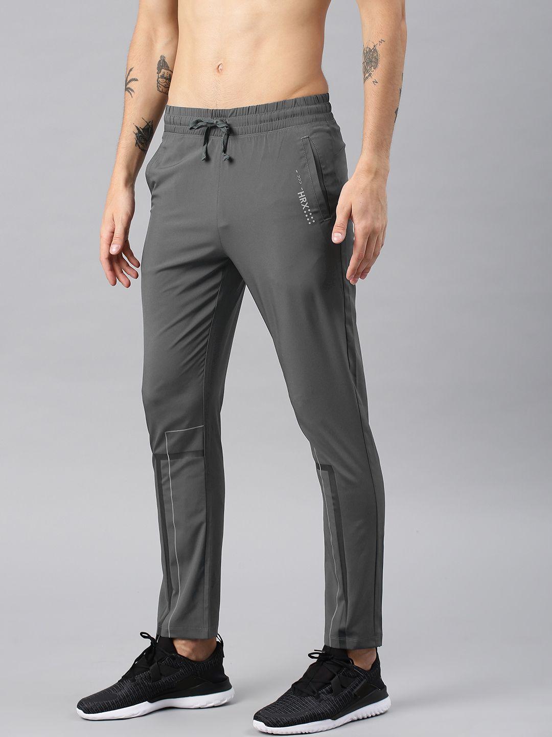 hrx by hrithik roshan active men charcoal grey solid rapid-dry track pants