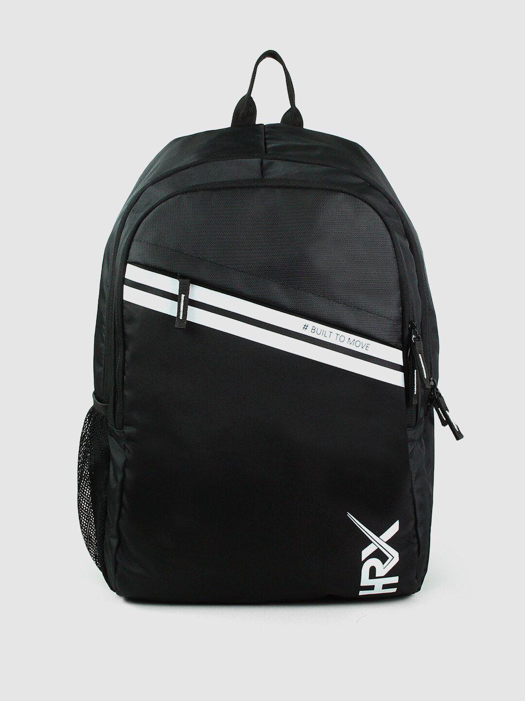 hrx by hrithik roshan black & white medium size backpack