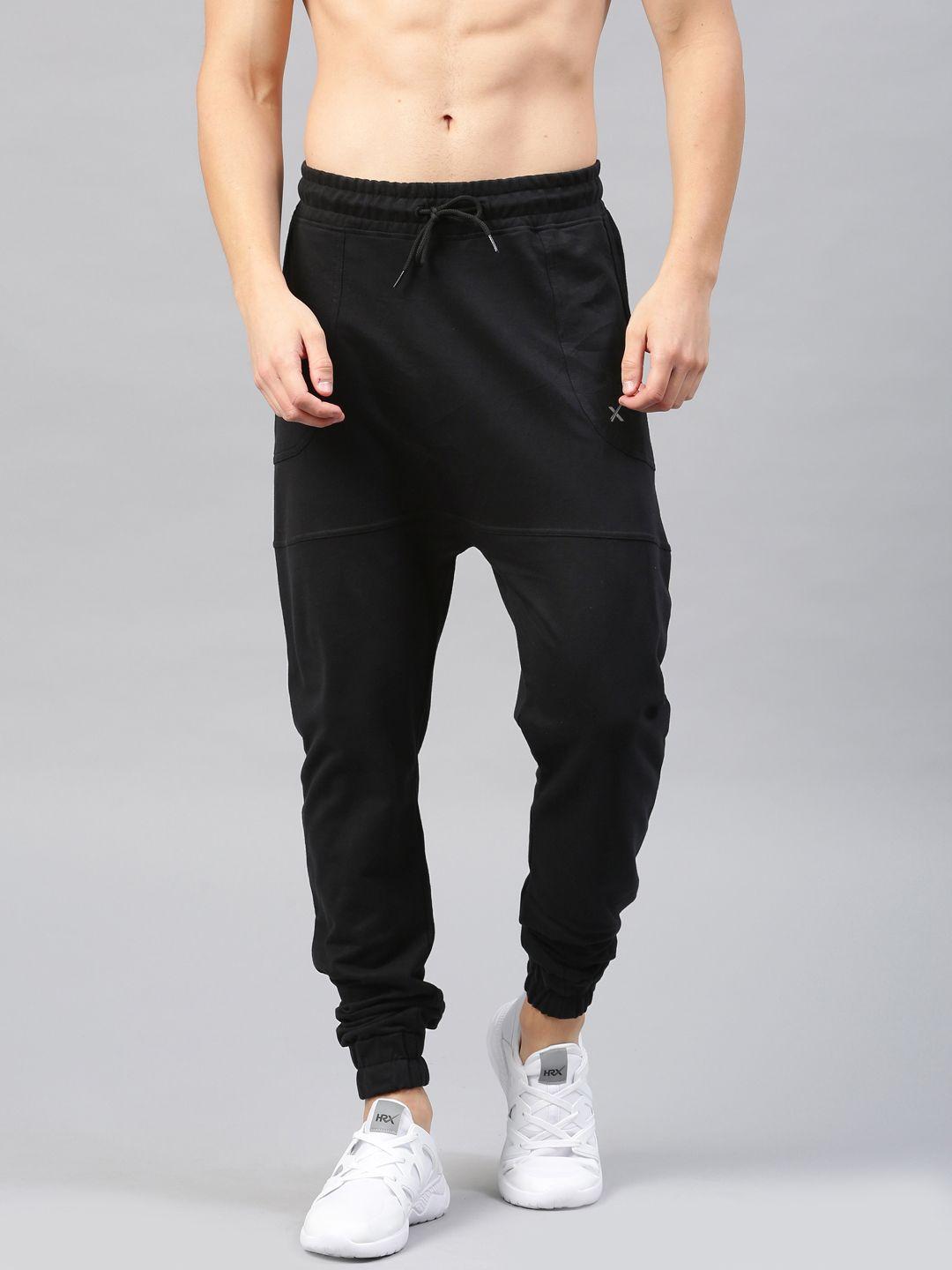 hrx by hrithik roshan black drop-crotch joggers