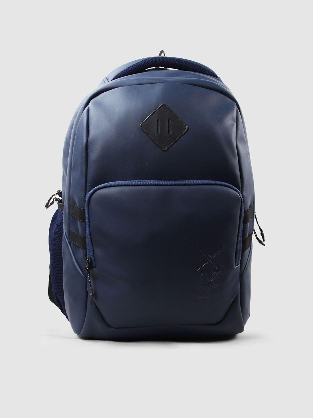 hrx by hrithik roshan blue printed brand logo backpack