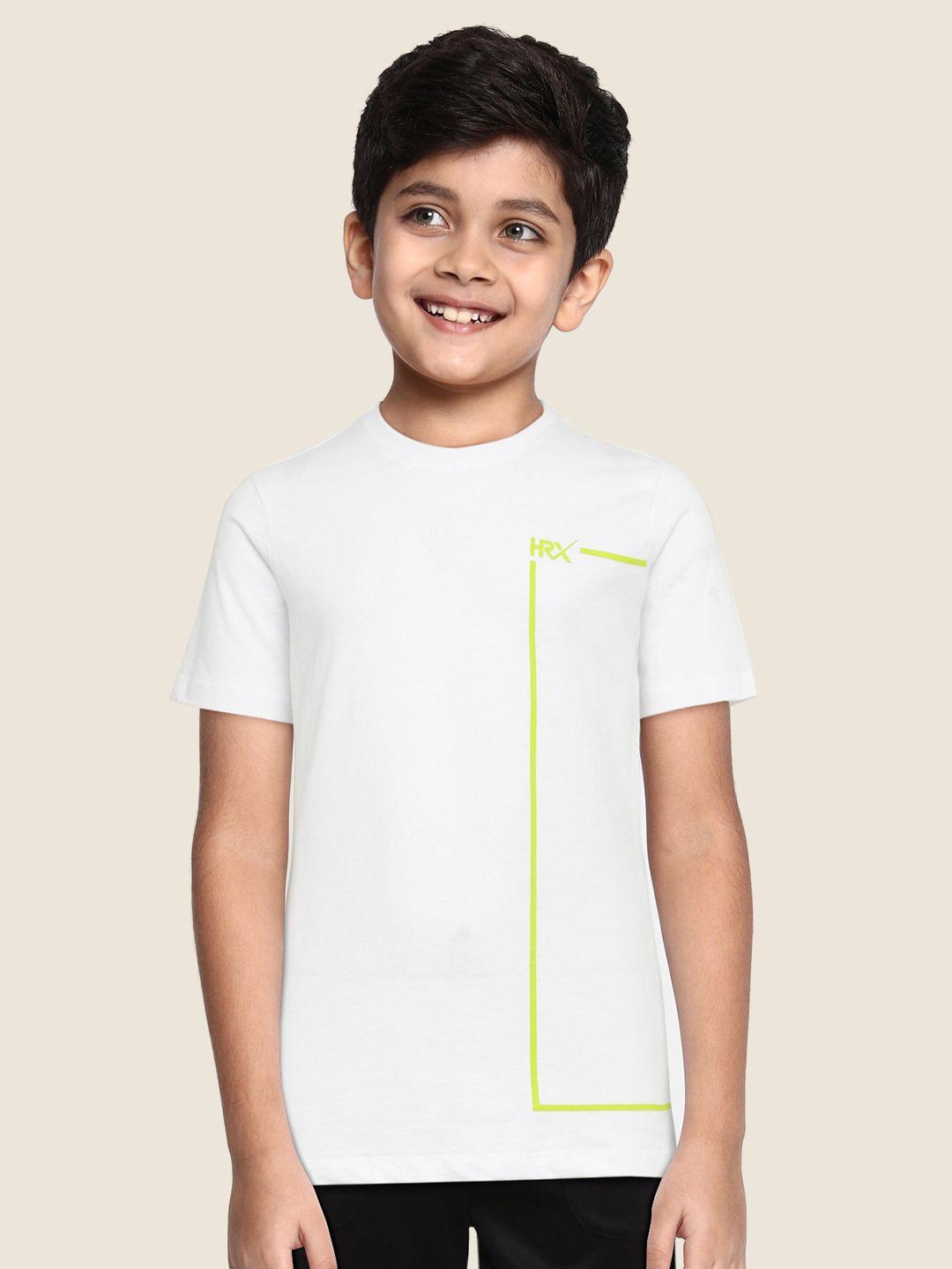 hrx by hrithik roshan boys white typography printed lifestyle t-shirt