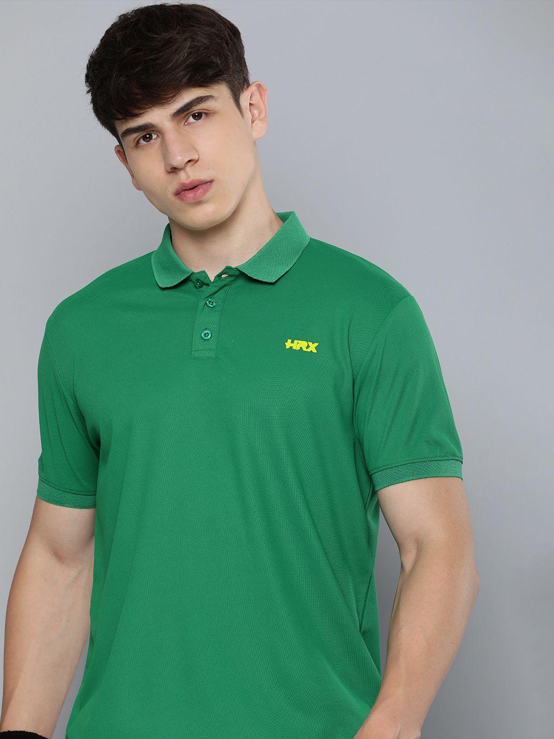 hrx by hrithik roshan brand logo polo collar t-shirt