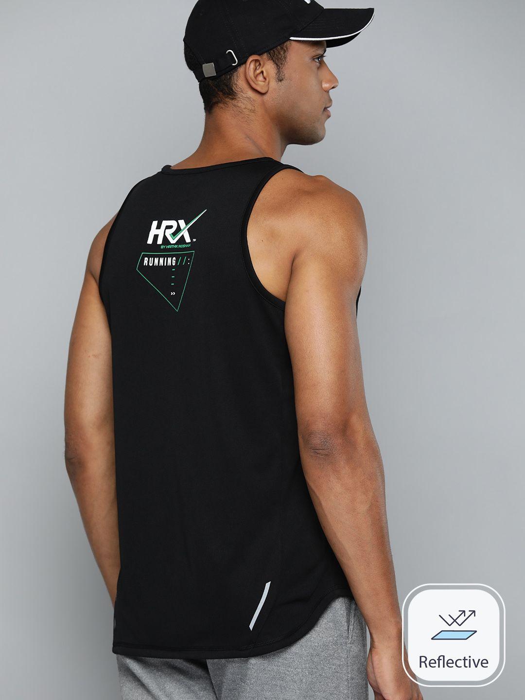 hrx by hrithik roshan brand logo print running tank t-shirt