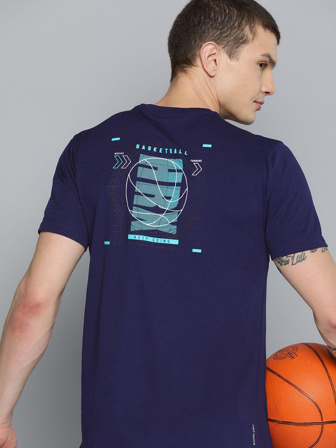 hrx by hrithik roshan brand logo printed rapid-dry basketball t-shirt