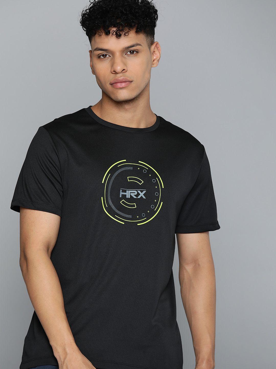 hrx by hrithik roshan brand logo printed rapid-dry running t-shirt