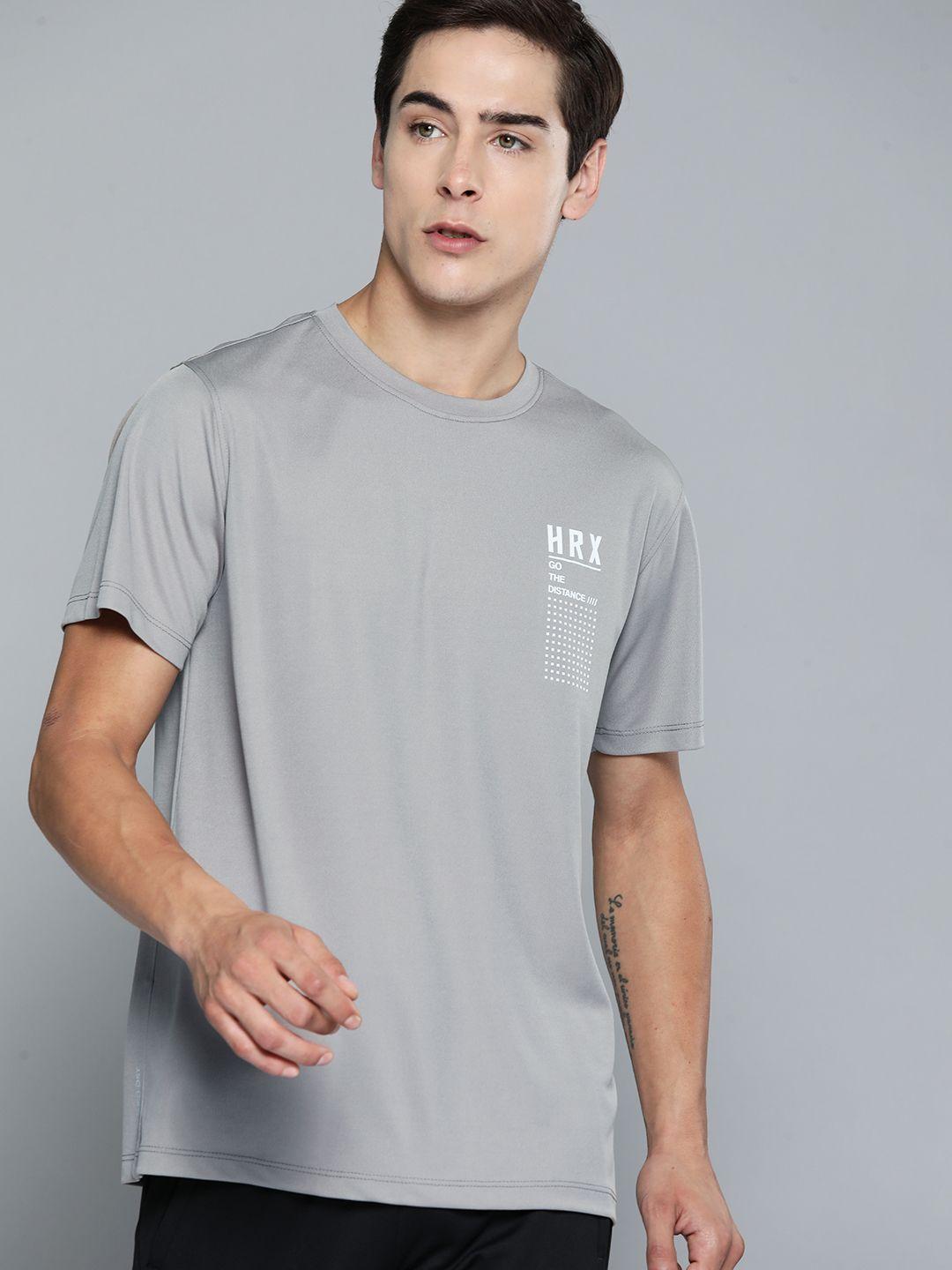 hrx by hrithik roshan brand logo printed rapid-dry t-shirt