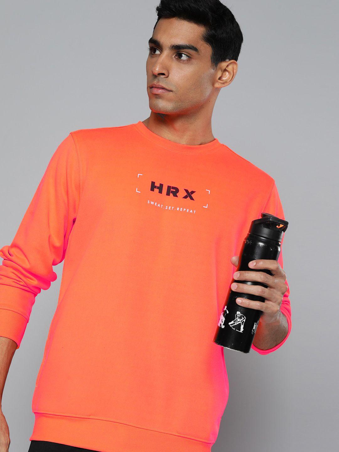 hrx by hrithik roshan brand logo printed rapid-dry training sweatshirt