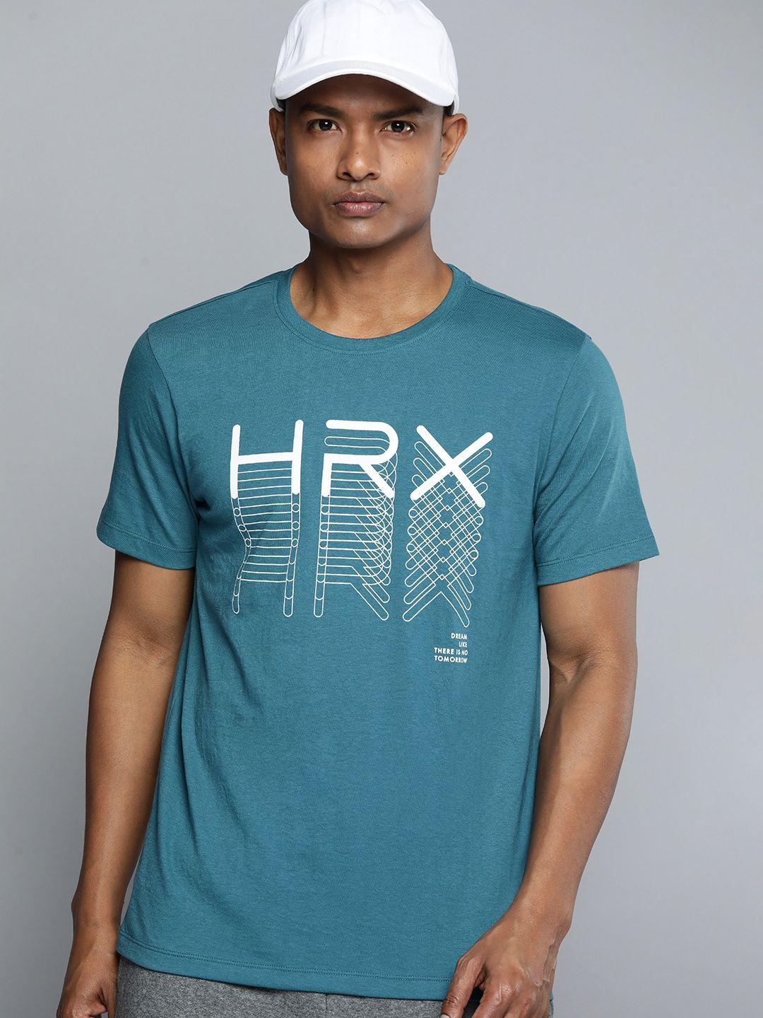 hrx by hrithik roshan brand logo printed regular fit t-shirt