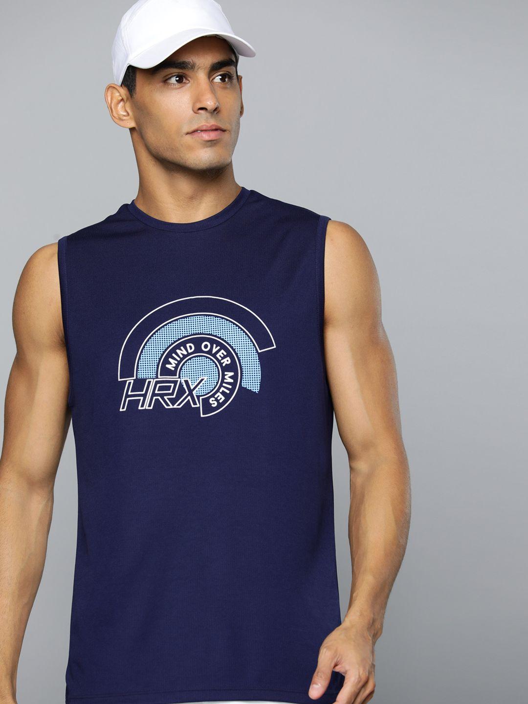 hrx by hrithik roshan brand logo printed running t-shirt