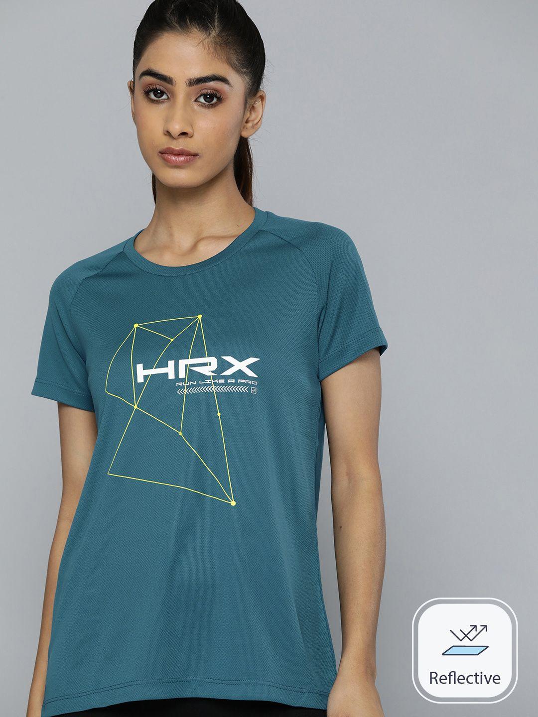 hrx by hrithik roshan brand logo rapid-dry running t-shirt