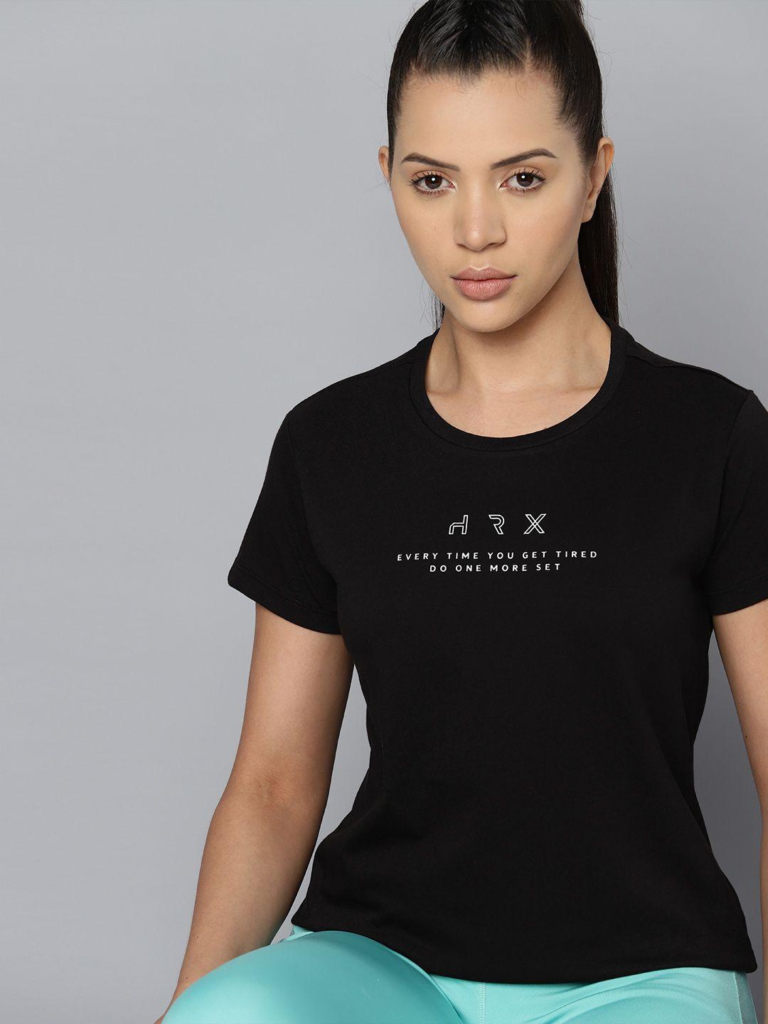 hrx by hrithik roshan brand logo rapid-dry training t-shirt