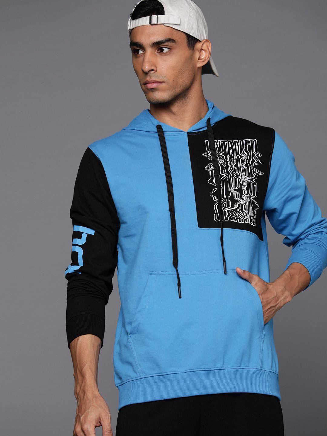 hrx by hrithik roshan colourblocked hooded sweatshirt