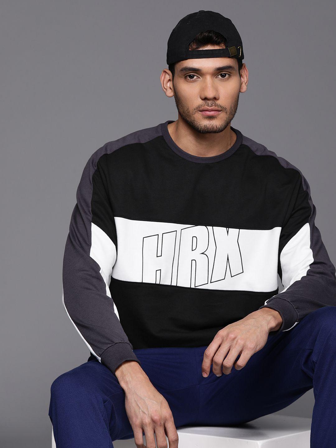hrx by hrithik roshan colourblocked lifestyle sweatshirt