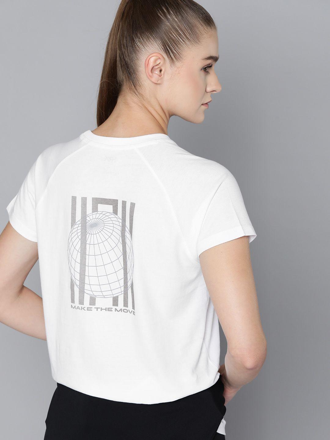 hrx by hrithik roshan cotton back printed casual t-shirt