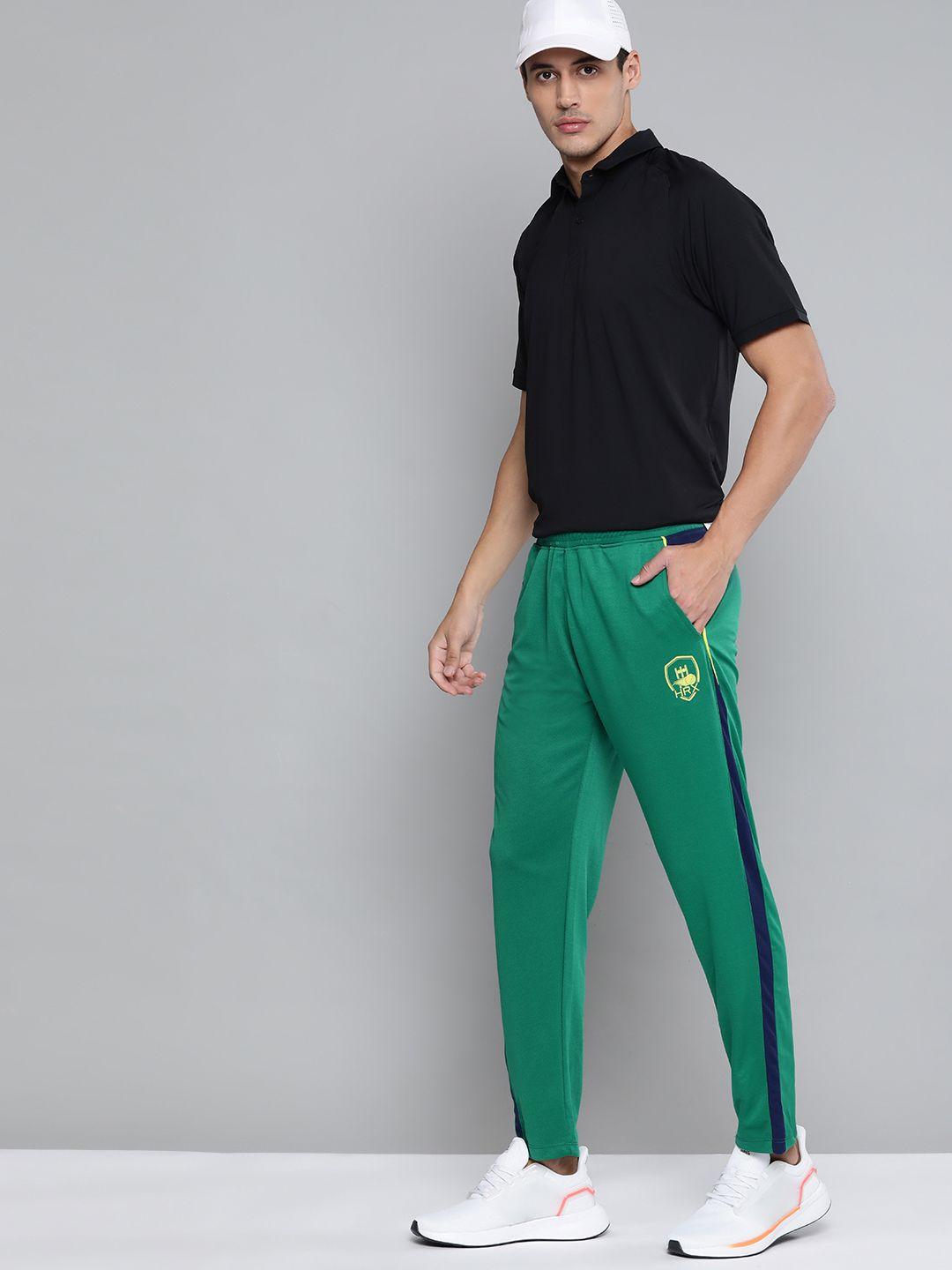 hrx by hrithik roshan cricket men ivy rapid-dry colourblock track pants