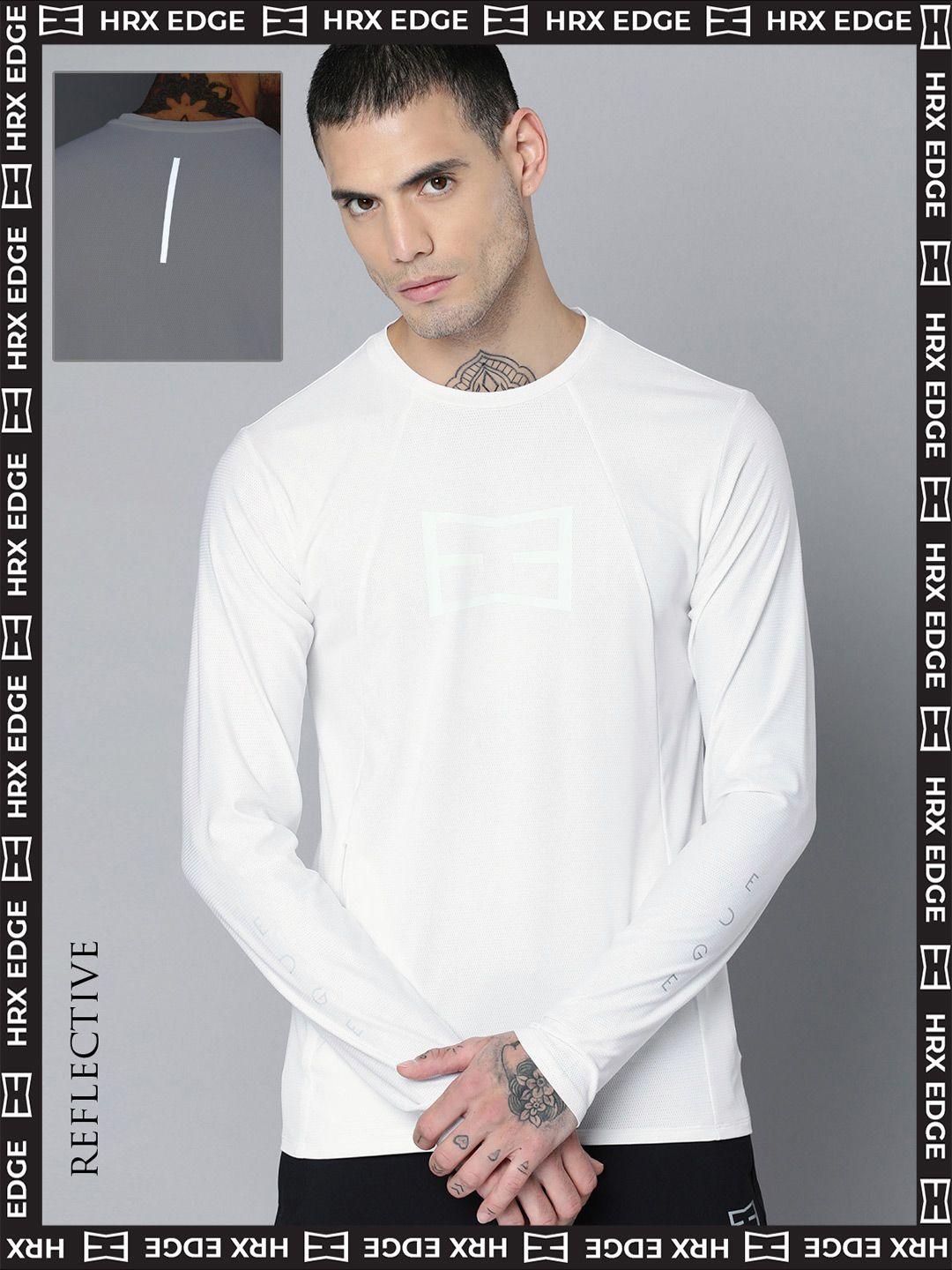 hrx by hrithik roshan edge men white rapid-dry colourblock t-shirt