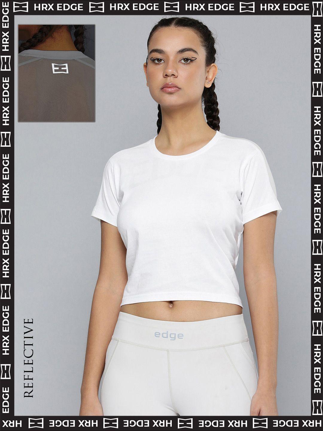 hrx by hrithik roshan edge women rapid-dry textured t-shirt