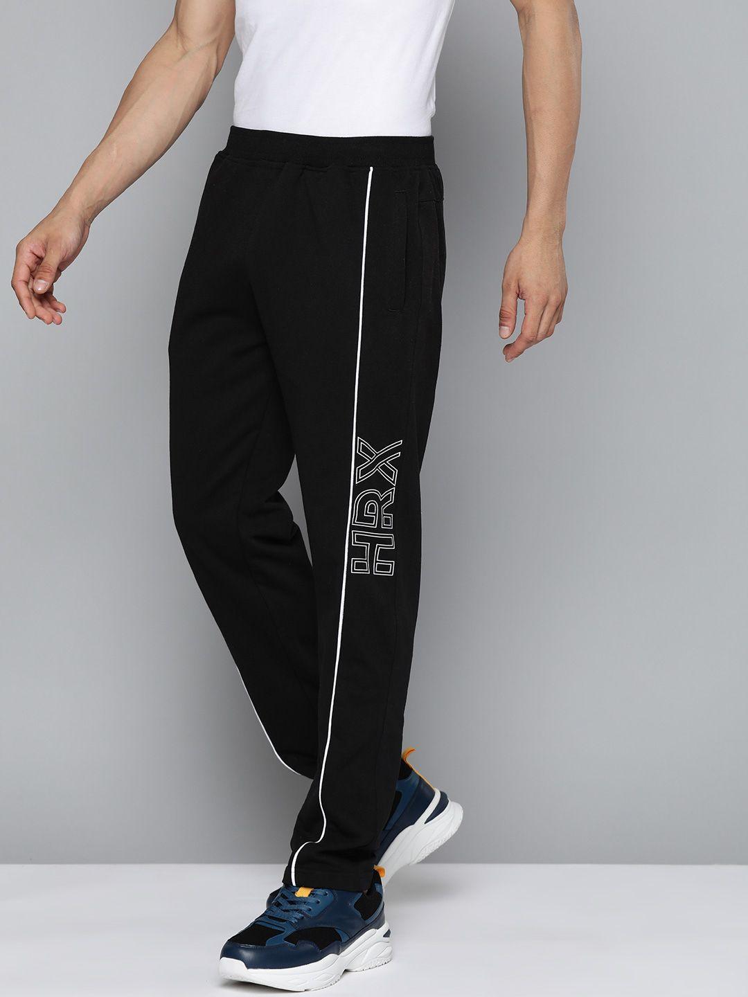 hrx by hrithik roshan lifestyle men jet black brand carrier track pants