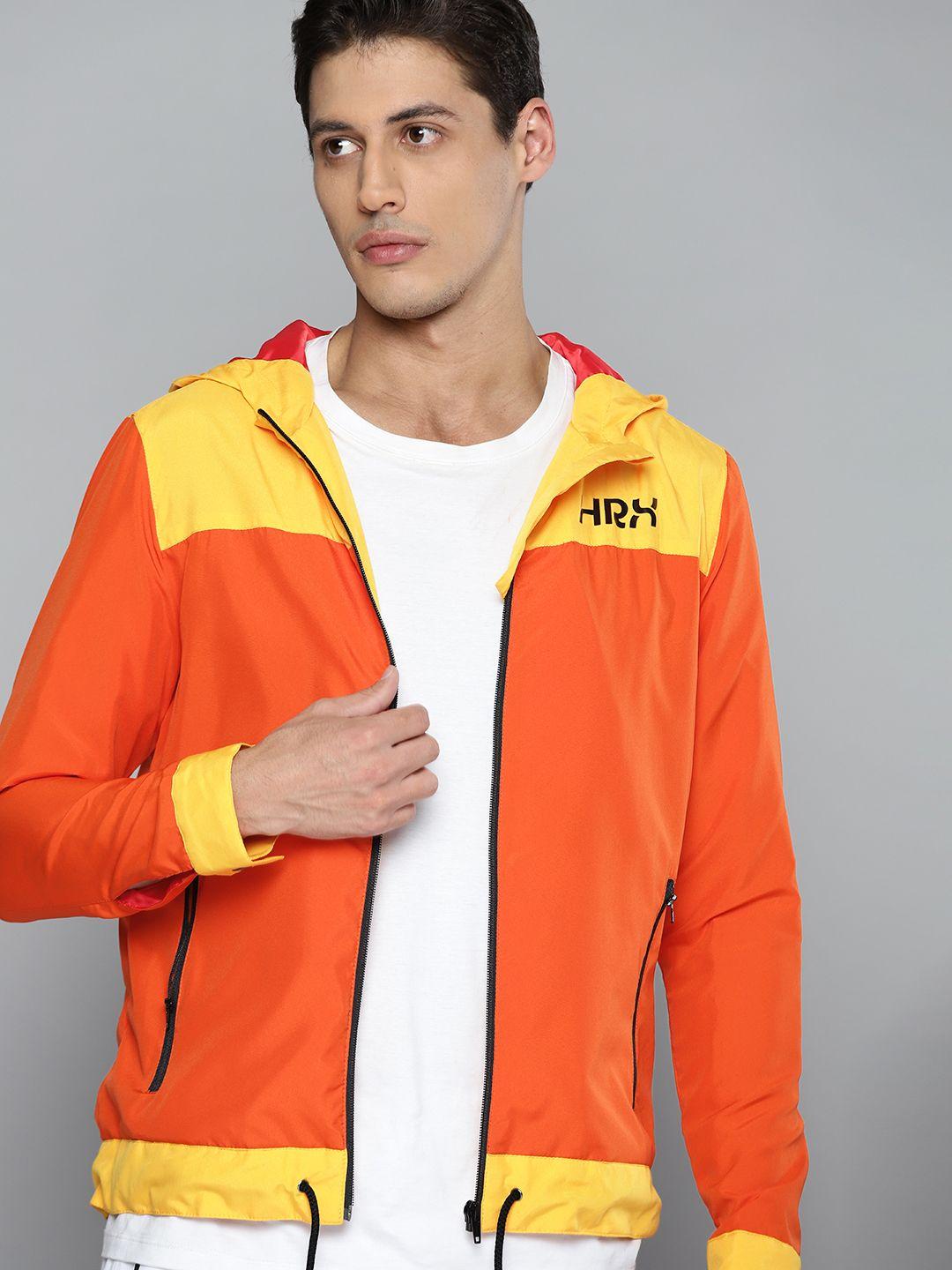 hrx by hrithik roshan lifestyle men oxy fire rapid-dry colourblock jacket