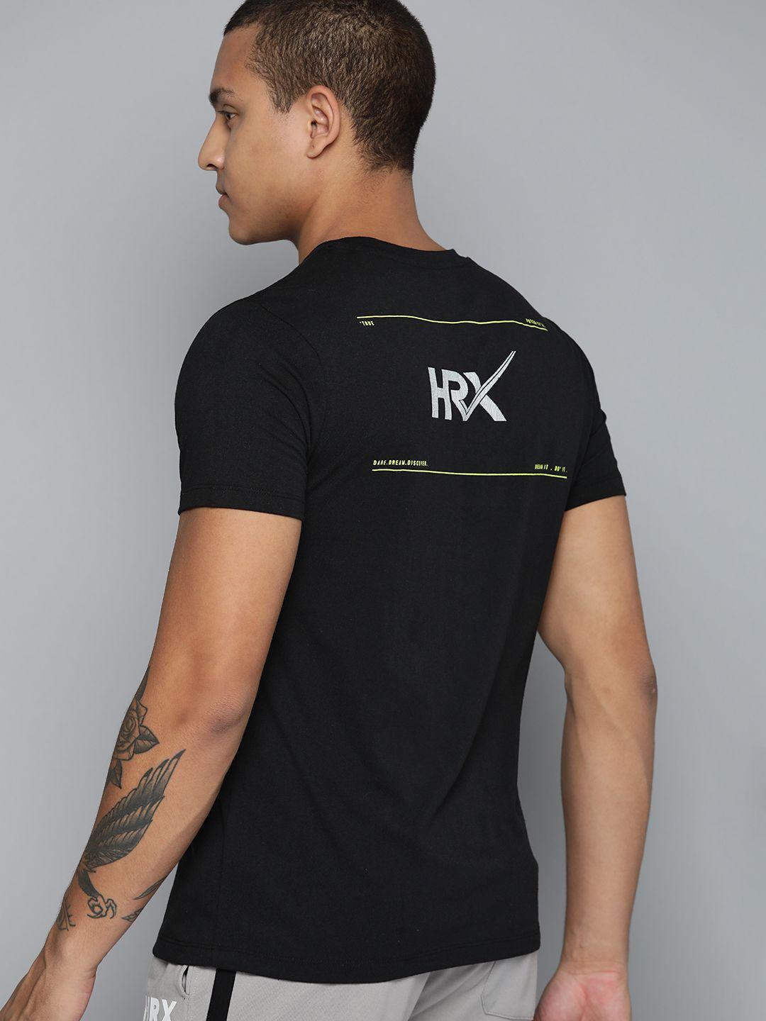hrx by hrithik roshan men back brand logo printed t-shirt