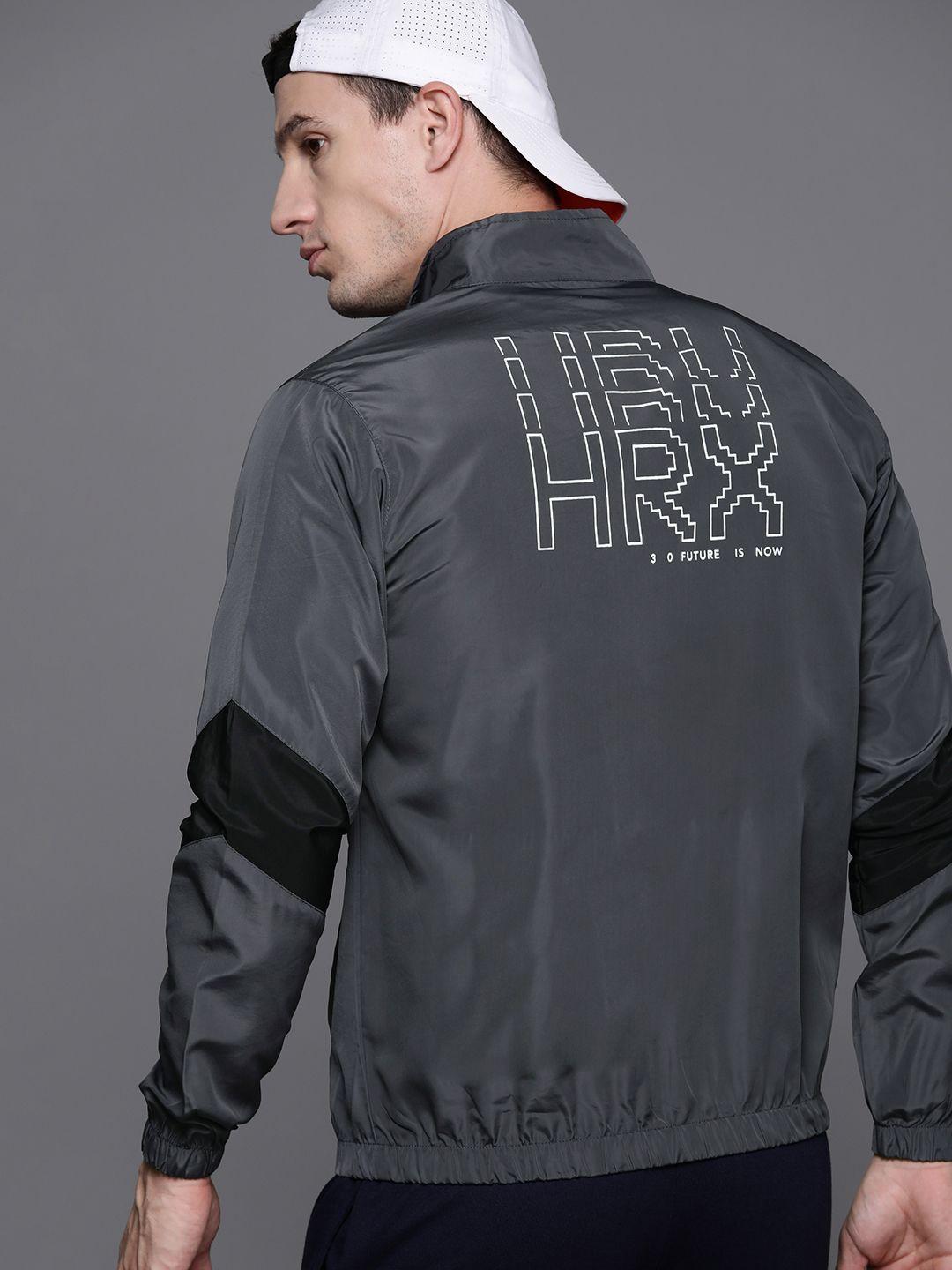 hrx by hrithik roshan men back brand logo rapid-dry tailored jacket