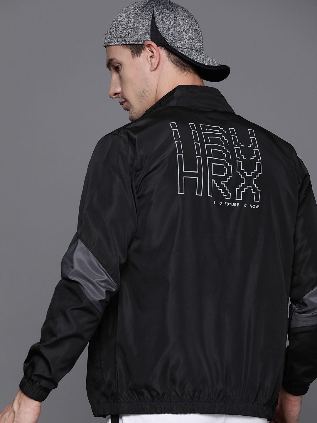 hrx by hrithik roshan men back brand logo rapid-dry tailored jacket