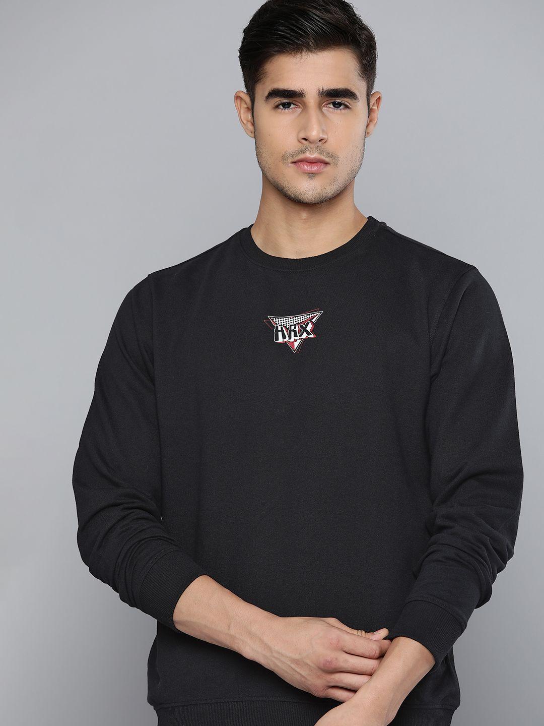 hrx by hrithik roshan men black rapid-dry lifestyle sweatshirt