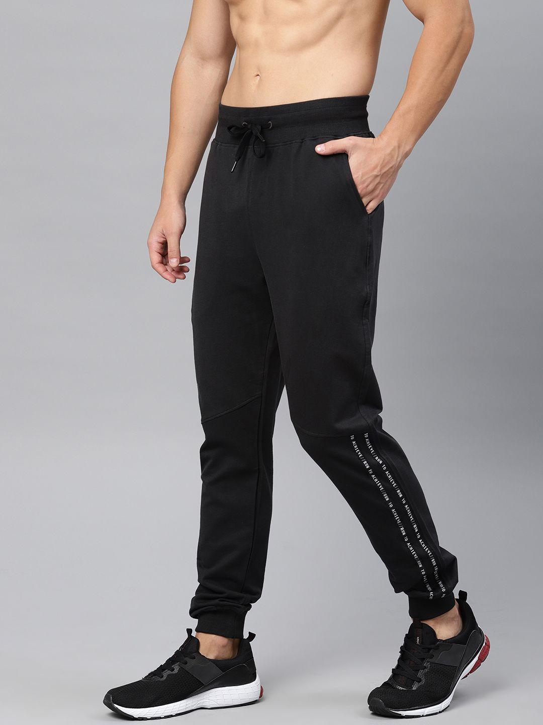 hrx by hrithik roshan men black slim fit athleisure solid joggers