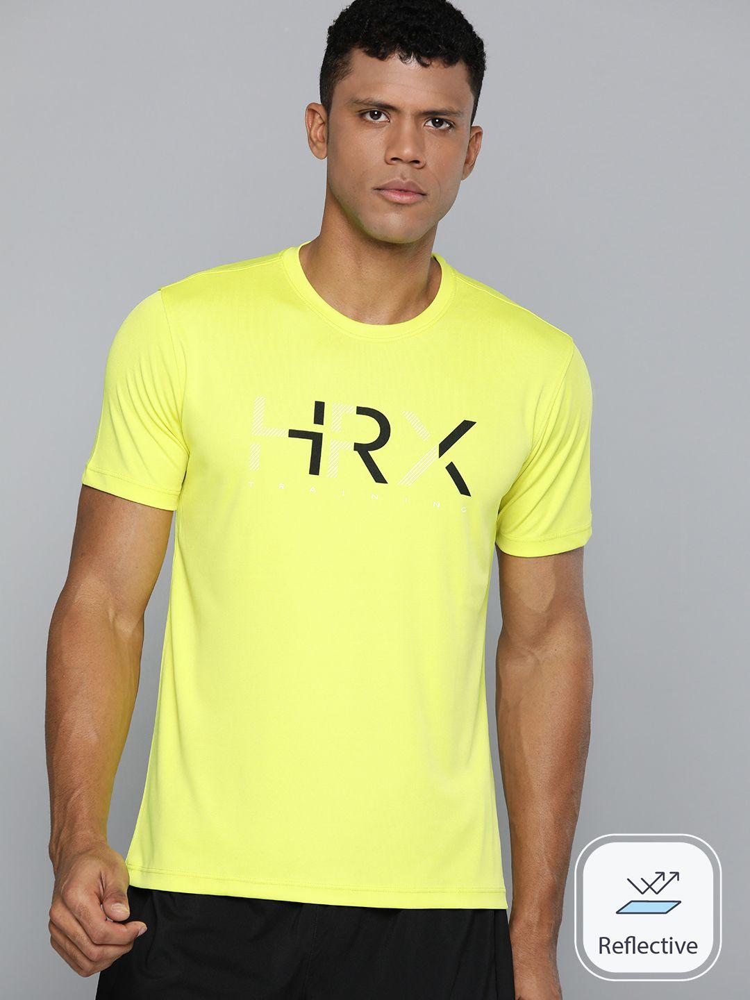 hrx by hrithik roshan men brand logo printed rapid-dry training t-shirt